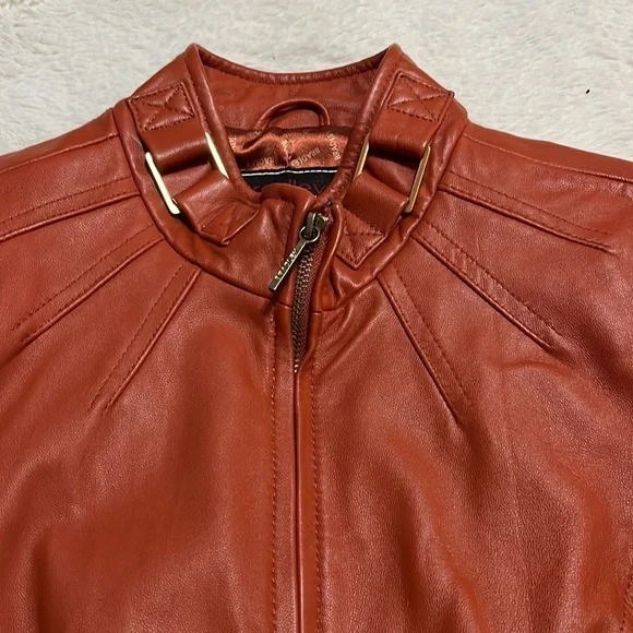 Bradley bayou Womens Genuine leather brown / orange jacket Womens size … - Picture 6 of 8